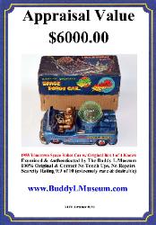 www.buddyltruck.com/yonezawa.html yonezawa space toys, yonezawa tin toys, buying tin toys, vintage space toys